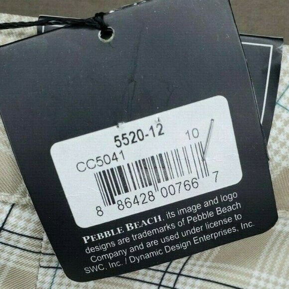 Pebble Beach Performance Size 10 Long Beige Plaid Shorts, Lightweight Polyester - Picture 7 of 11